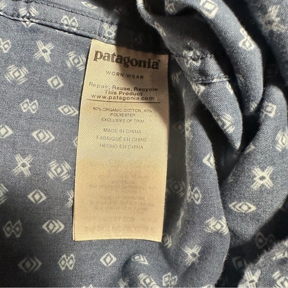 Patagonia Men's Go To Shirt Medium Blue Organic Cotton Button Up Short Sleeve - Picture 4 of 7